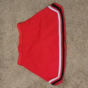 Varsity brand Cheerleading skirt, size 3, 11" long, red, silver, black